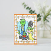 ハローウィンパーティモンスターファミリーポートレート ポストカード (スタンド正面)