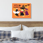 ハローウィンパーティラブラドール キャンバスプリント (インサイチュ (寝室))