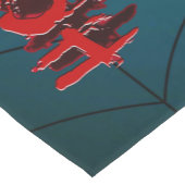 ハローウィンパーティレッドホラースパイダーウェブブルー怖い ショートテーブルランナー (コーナー)