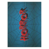 ハローウィンパーティレッドホラースパイダーウェブブルー怖い テーブルクロス (正面)