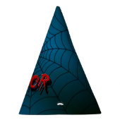 ハローウィンパーティレッドホラースパイダーウェブブルー怖い パーティーハット (右)