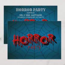 ハローウィンパーティレッドホラースパイダーウェブブルー怖い