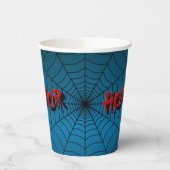 ハローウィンパーティレッドホラースパイダーウェブブルー怖い 紙コップ (左)