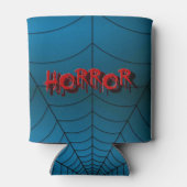 ハローウィンパーティレッドホラースパイダーウェブブルー怖い 缶クーラー (裏面)