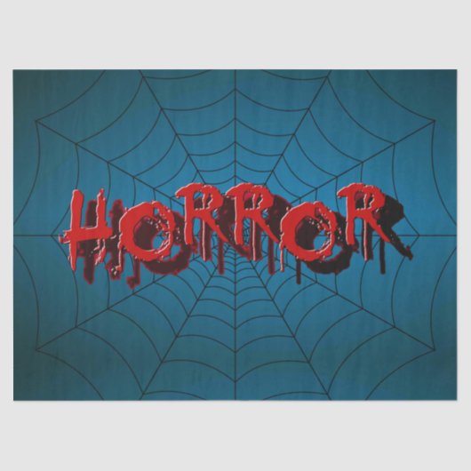 ハローウィンパーティレッドホラースパイダーウェブブルー怖い 薄葉紙 (正面)