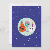 ハローウィンパーティレトロカクテルヴィンテージスカル 招待状 (裏面)