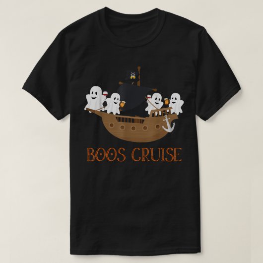 ハローウィンパーティワインビール飲みボスクルーズ Tシャツ (デザイン正面)