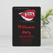 ハローウィンパーティヴァンパイア歯ゴシック 招待状 (スタンド正面)