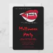 ハローウィンパーティヴァンパイア歯ゴシック 招待状 (正面)