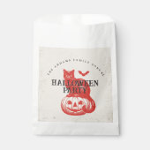ハローウィンパーティヴィンテージオレンジパンプキンキャットこうもり フェイバーバッグ (正面)