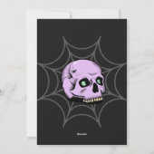 ハローウィンパーティヴィンテージゴシックスカル招待状 シーズンカード (裏面)