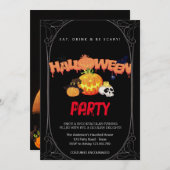 ハローウィンパーティヴィンテージゴシック 招待状 (正面/裏面)