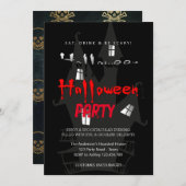 ハローウィンパーティヴィンテージゴシック 招待状 (正面/裏面)