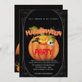 ハローウィンパーティヴィンテージゴシック 招待状 (正面/裏面)