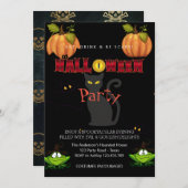 ハローウィンパーティヴィンテージゴシック 招待状 (正面/裏面)