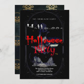 ハローウィンパーティヴィンテージゴシック 招待状 (正面/裏面)