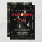 ハローウィンパーティヴィンテージゴシック 招待状 (正面/裏面)