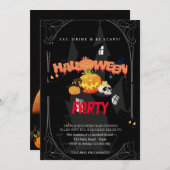 ハローウィンパーティヴィンテージゴシック 招待状 (正面/裏面)