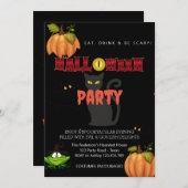 ハローウィンパーティヴィンテージゴシック 招待状 (正面/裏面)