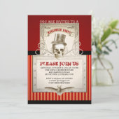 ハローウィンパーティヴィンテージスカル招待状 招待状 (スタンド正面)