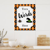 ハローウィンパーティ不気味な魔女のクモを作成 ポスター (キッチン)