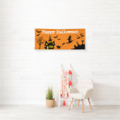 ハローウィンパーティ不気味ウィッ幽霊のよく出るトハウスこうもり 横断幕 (インサイチュ)