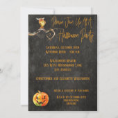 ハローウィンパーティ不気味カボチャフクロウクモの衣装 招待状 (裏面)