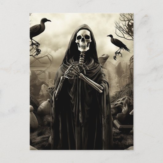 ハローウィンパーティ不気味ゴシック骨質墓地 ポストカード (正面)