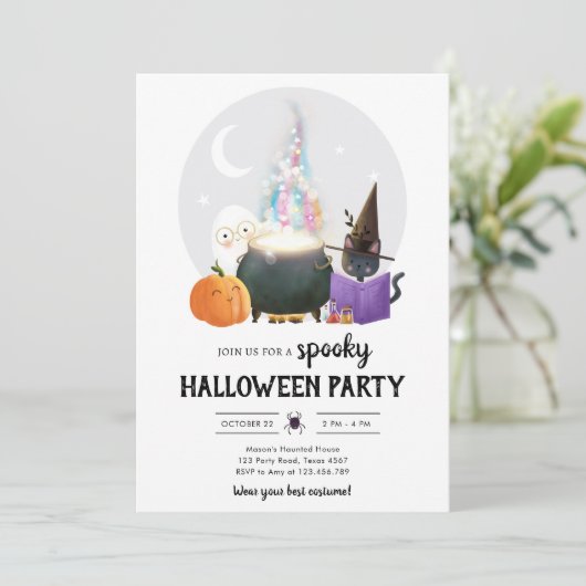 ハローウィンパーティ不気味スプーク衣装パーティー 招待状 (スタンド正面)