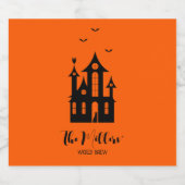 ハローウィンパーティ不気味ハ幽霊のよく出るウスオレンジブラック ビールラベル (シングルラベル)