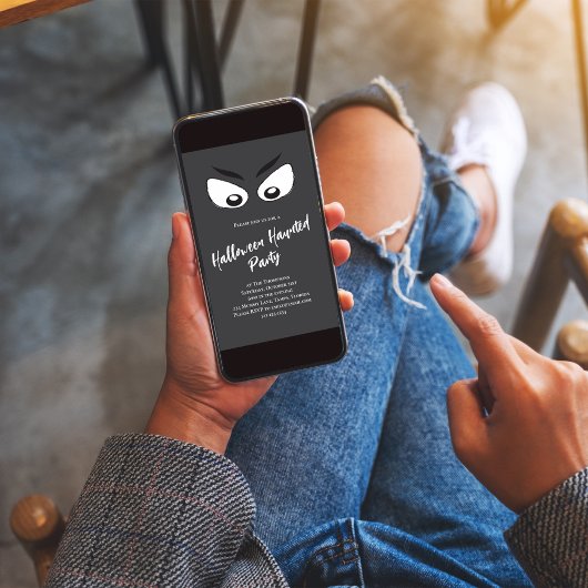 ハローウィンパーティ不気味幽霊の目 招待状