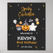 ハローウィンパーティ不気味誕生日ウェルカムサイン ポスター (正面)