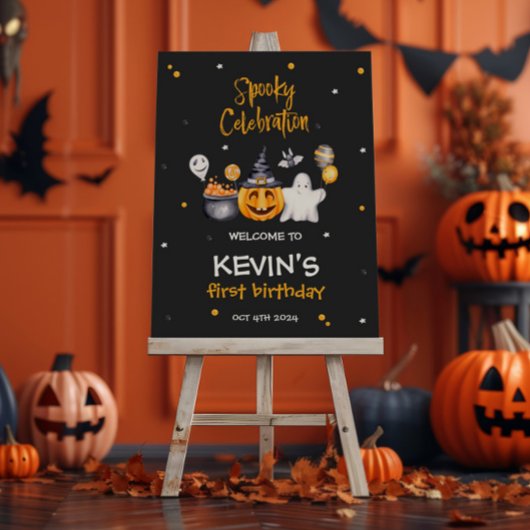 ハローウィンパーティ不気味誕生日ウェルカムサイン ポスター