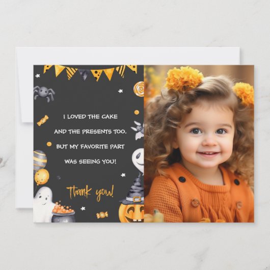 ハローウィンパーティ不気味誕生日サンキューカード 招待状 (正面)