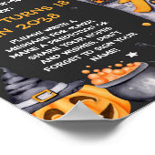 ハローウィンパーティ不気味誕生日時間カプセル標識 ポスター (角)