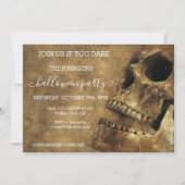 ハローウィンパーティ予算ヴィンテージスカル 招待状 (正面)