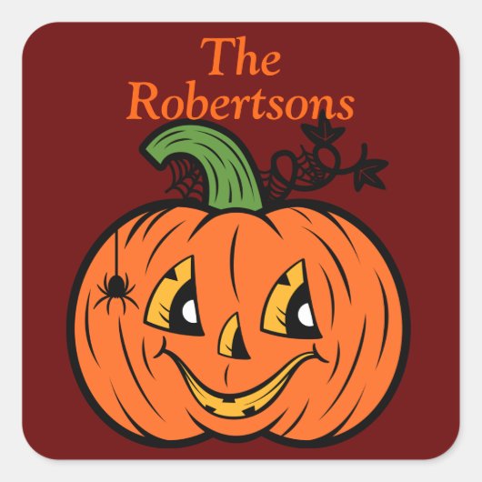 ハローウィンパーティ優先バッグ怖いステッカーラベル スクエアシール (正面)