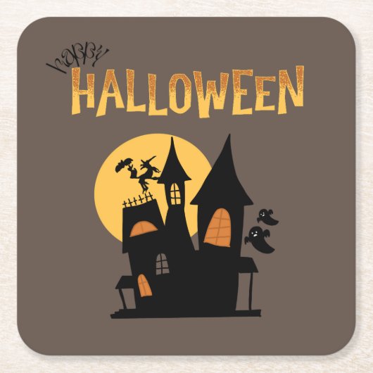 ハローウィンパーティ収集！ スクエアペーパーコースター (正面)