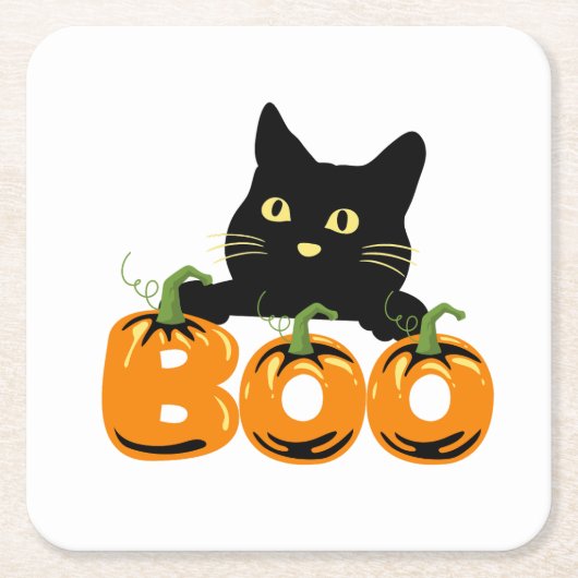 ハローウィンパーティ収集！ スクエアペーパーコースター (正面)