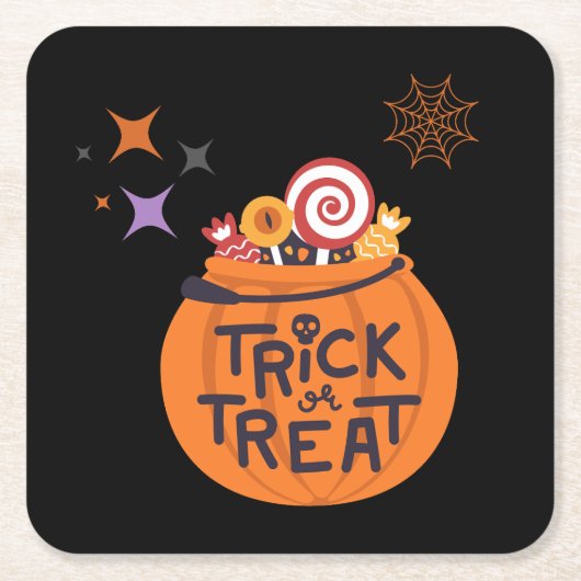 ハローウィンパーティ収集！ スクエアペーパーコースター (正面)