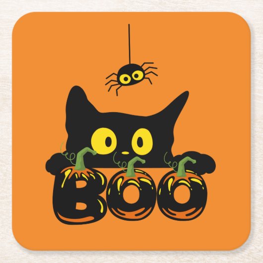 ハローウィンパーティ収集！ スクエアペーパーコースター (正面)