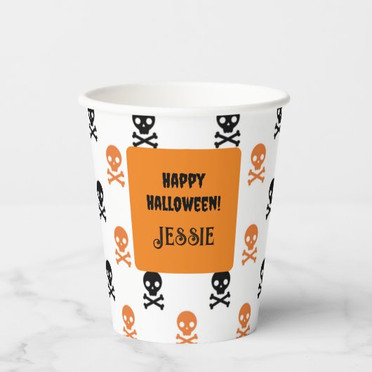 ハローウィンパーティ名の追加子供の誕生日 紙コップ (正面)