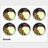 ハローウィンパーティ名タグ – カボチャ頭かかし ラウンドシール (シート)