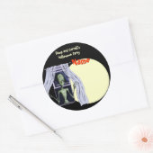 ハローウィンパーティ名タグ – Creepy Windowエイリアン ラウンドシール (封筒)