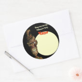 ハローウィンパーティ名タグ – Nutty Hat Zombie ラウンドシール (封筒)