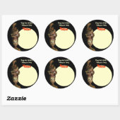 ハローウィンパーティ名タグ – Nutty Hat Zombie ラウンドシール (シート)