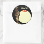 ハローウィンパーティ名タグ – Nutty Hat Zombie ラウンドシール (バッグ)