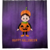 ハローウィンパーティ子供へカボチャ シャワーカーテン (正面)