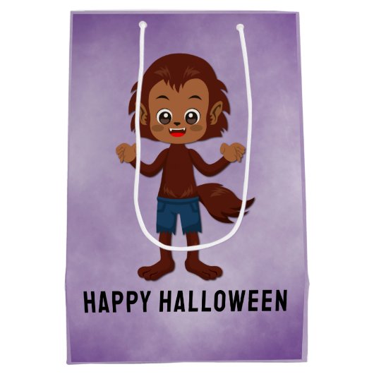 ハローウィンパーティ子供へ人狼 ミディアムペーパーバッグ (裏面)