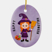 ハローウィンパーティ子供へ魔女 セラミックオーナメント (正面)
